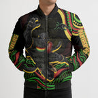Personalized Penrith Panthers Rugby Mascot Bomber Puffer Jacket Aboriginal Dot Art - Dreamtime Rugby Mascot