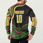 Personalized Penrith Panthers Rugby Mascot Button Sweatshirt Aboriginal Dot Art - Dreamtime Rugby Mascot