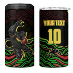 Personalized Penrith Panthers Rugby Mascot 4 in 1 Can Cooler Tumbler Aboriginal Dot Art - Dreamtime Rugby Mascot