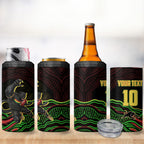 Personalized Penrith Panthers Rugby Mascot 4 in 1 Can Cooler Tumbler Aboriginal Dot Art - Dreamtime Rugby Mascot