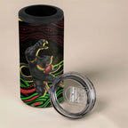 Personalized Penrith Panthers Rugby Mascot 4 in 1 Can Cooler Tumbler Aboriginal Dot Art - Dreamtime Rugby Mascot