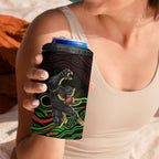 Personalized Penrith Panthers Rugby Mascot 4 in 1 Can Cooler Tumbler Aboriginal Dot Art - Dreamtime Rugby Mascot