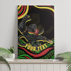 Personalized Penrith Panthers Rugby Mascot Canvas Wall Art Aboriginal Dot Art - Dreamtime Rugby Mascot