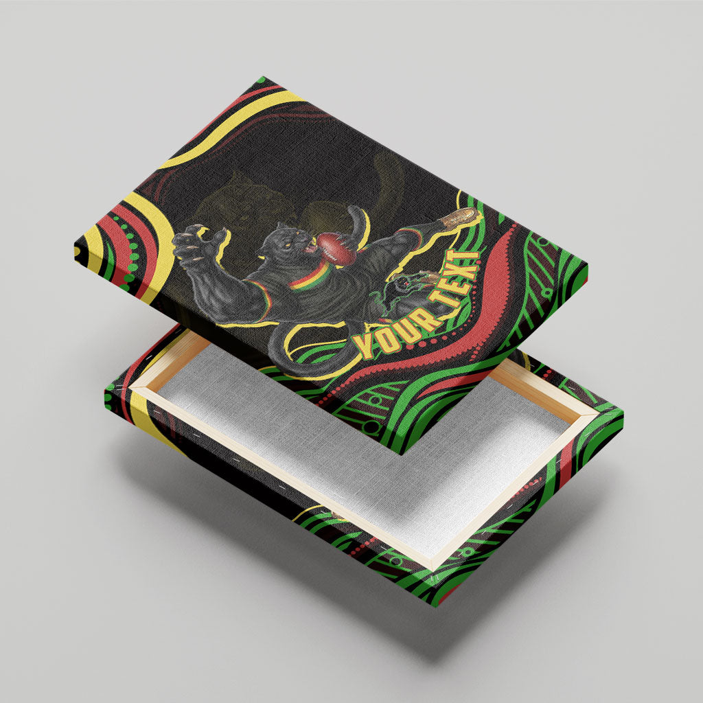 Personalized Penrith Panthers Rugby Mascot Canvas Wall Art Aboriginal Dot Art - Dreamtime Rugby Mascot