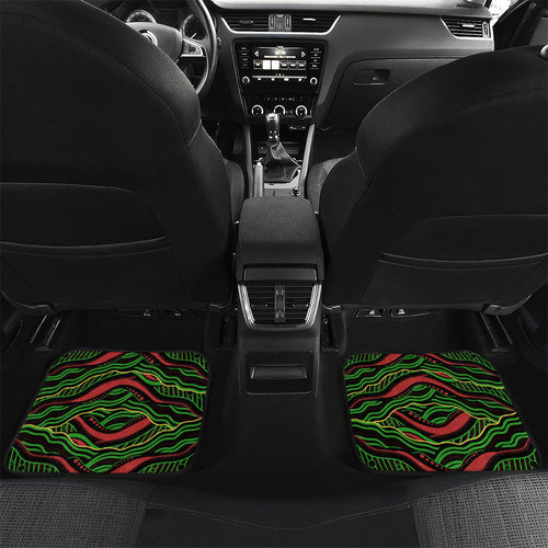 Personalized Penrith Panthers Rugby Mascot Car Mats Aboriginal Dot Art - Dreamtime Rugby Mascot