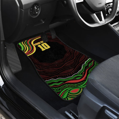 Personalized Penrith Panthers Rugby Mascot Car Mats Aboriginal Dot Art - Dreamtime Rugby Mascot