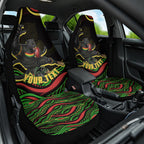 Personalized Penrith Panthers Rugby Mascot Car Seat Cover Aboriginal Dot Art - Dreamtime Rugby Mascot