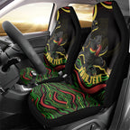 Personalized Penrith Panthers Rugby Mascot Car Seat Cover Aboriginal Dot Art - Dreamtime Rugby Mascot