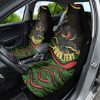 Personalized Penrith Panthers Rugby Mascot Car Seat Cover Aboriginal Dot Art - Dreamtime Rugby Mascot