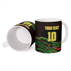 Personalized Penrith Panthers Rugby Mascot Ceramic Mug Aboriginal Dot Art - Dreamtime Rugby Mascot
