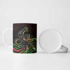 Personalized Penrith Panthers Rugby Mascot Ceramic Mug Aboriginal Dot Art - Dreamtime Rugby Mascot