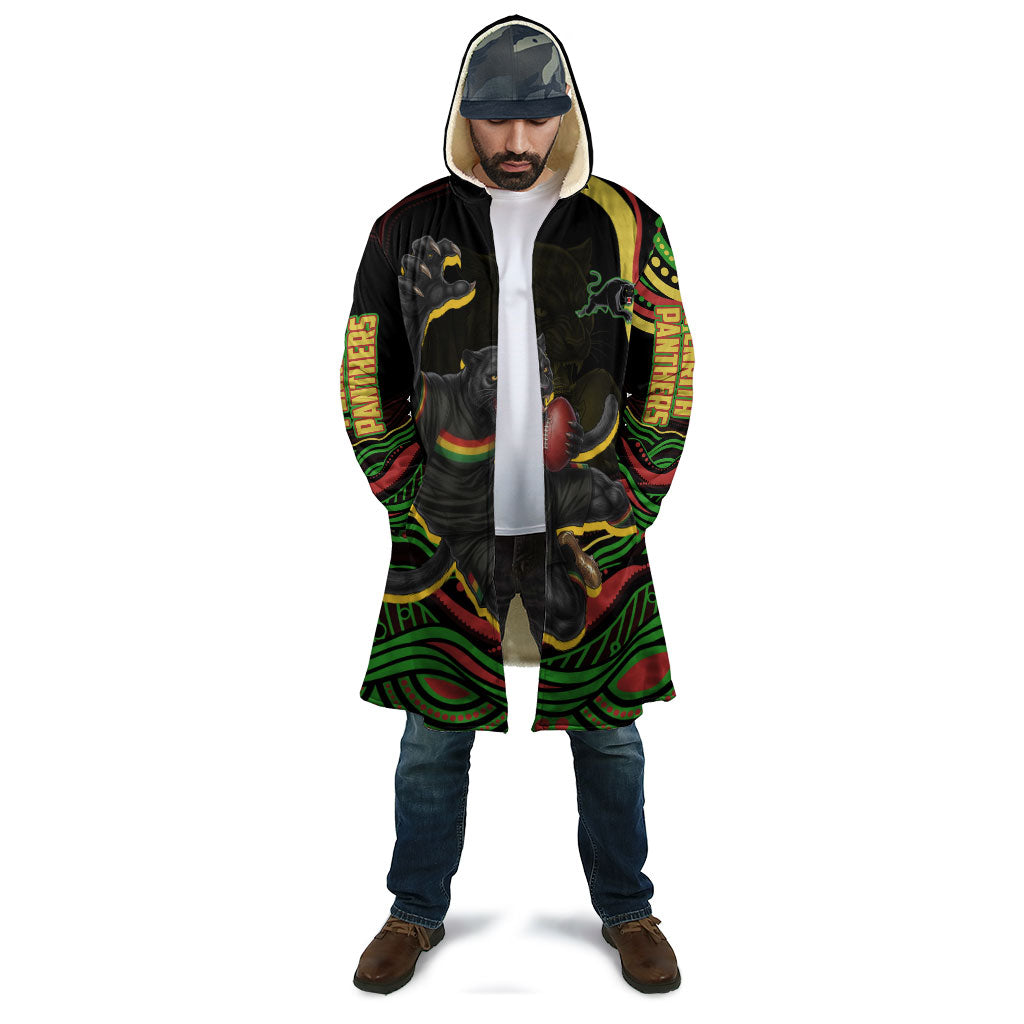 Personalized Penrith Panthers Rugby Mascot Cloak Aboriginal Dot Art - Dreamtime Rugby Mascot