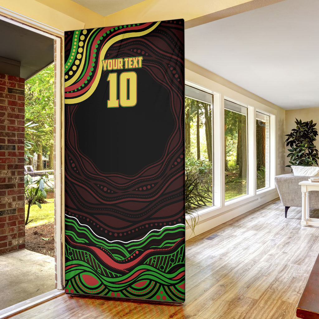 Personalized Penrith Panthers Rugby Mascot Door Cover Aboriginal Dot Art - Dreamtime Rugby Mascot