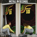 Personalized Penrith Panthers Rugby Mascot Door Cover Aboriginal Dot Art - Dreamtime Rugby Mascot