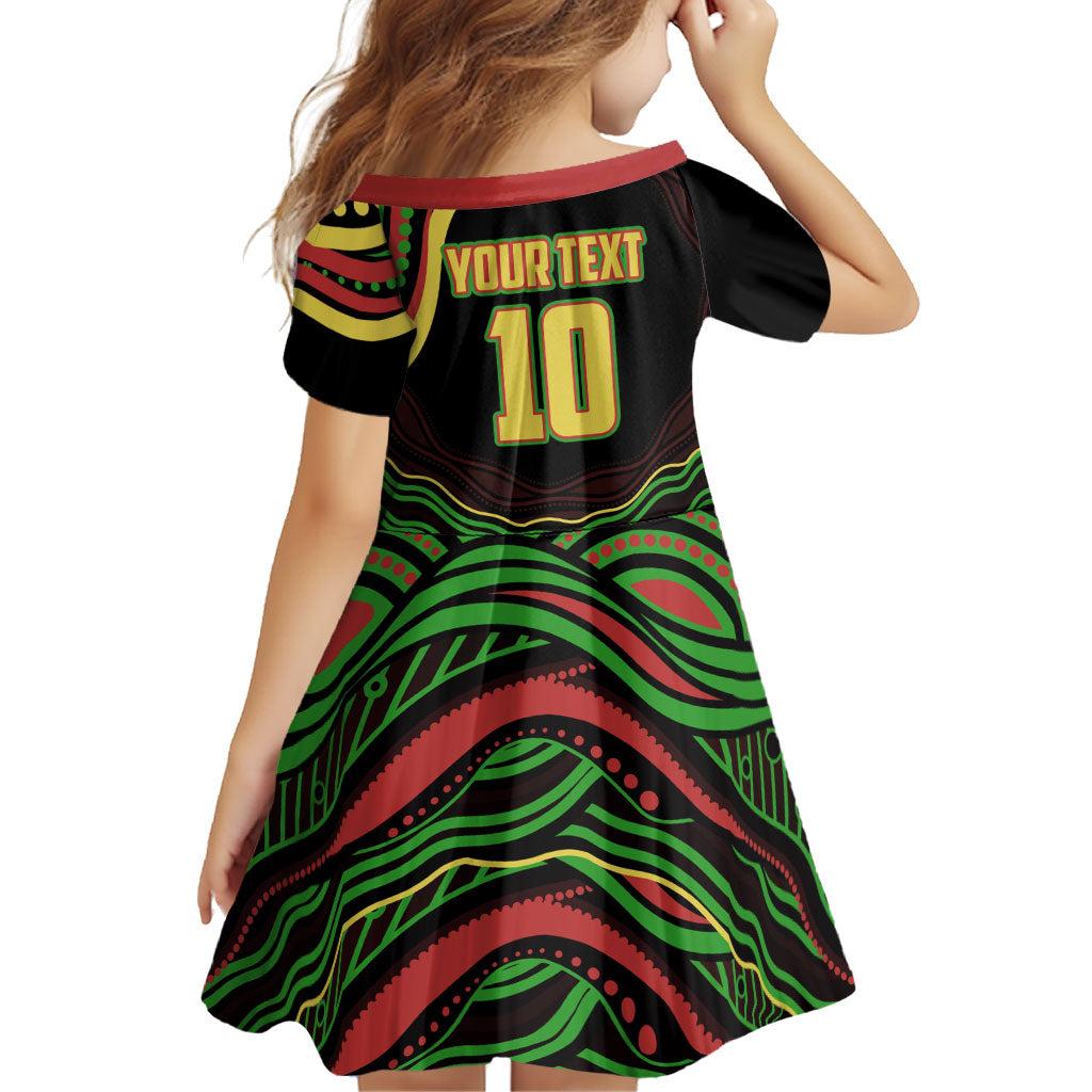 Personalized Penrith Panthers Rugby Mascot Family Matching Puletasi and Hawaiian Shirt Aboriginal Dot Art - Dreamtime Rugby Mascot