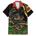 Personalized Penrith Panthers Rugby Mascot Family Matching Puletasi and Hawaiian Shirt Aboriginal Dot Art - Dreamtime Rugby Mascot