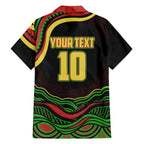 Personalized Penrith Panthers Rugby Mascot Family Matching Puletasi and Hawaiian Shirt Aboriginal Dot Art - Dreamtime Rugby Mascot