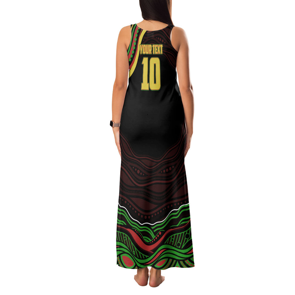Personalized Penrith Panthers Rugby Mascot Family Matching Tank Maxi Dress and Hawaiian Shirt Aboriginal Dot Art - Dreamtime Rugby Mascot