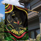 Personalized Penrith Panthers Rugby Mascot Garden Flag Aboriginal Dot Art - Dreamtime Rugby Mascot