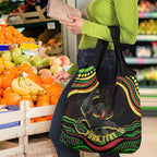 Personalized Penrith Panthers Rugby Mascot Grocery Bag Aboriginal Dot Art - Dreamtime Rugby Mascot