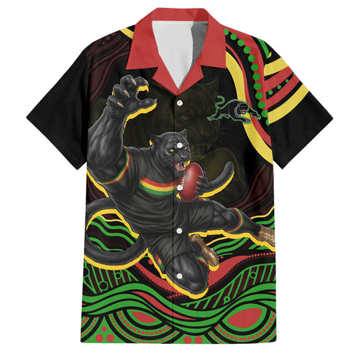 Personalized Penrith Panthers Rugby Mascot Hawaiian Shirt Aboriginal Dot Art - Dreamtime Rugby Mascot