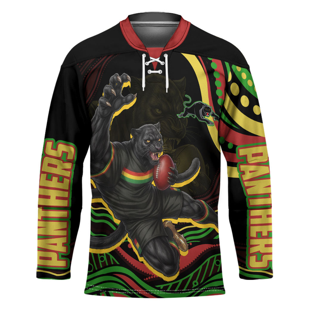 Personalized Penrith Panthers Rugby Mascot Hockey Jersey Aboriginal Dot Art - Dreamtime Rugby Mascot