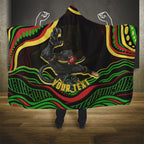 Personalized Penrith Panthers Rugby Mascot Hooded Blanket Aboriginal Dot Art - Dreamtime Rugby Mascot
