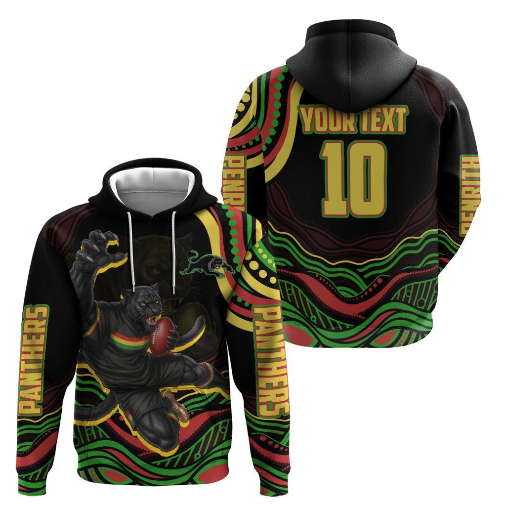 Personalized Penrith Panthers Rugby Mascot Hoodie Aboriginal Dot Art - Dreamtime Rugby Mascot