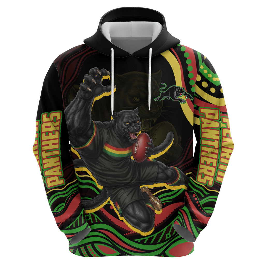 Personalized Penrith Panthers Rugby Mascot Hoodie Aboriginal Dot Art - Dreamtime Rugby Mascot