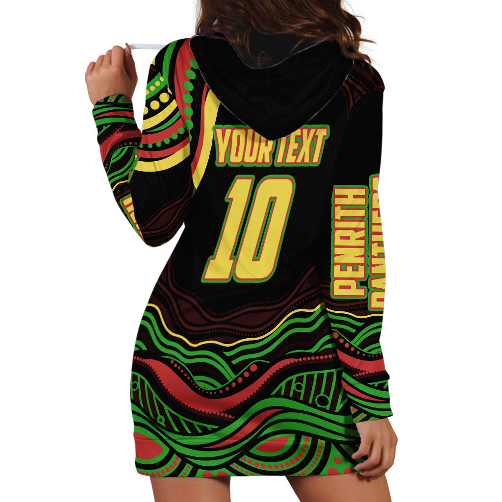 Personalized Penrith Panthers Rugby Mascot Hoodie Dress Aboriginal Dot Art - Dreamtime Rugby Mascot