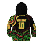 Personalized Penrith Panthers Rugby Mascot Kid Hoodie Aboriginal Dot Art - Dreamtime Rugby Mascot