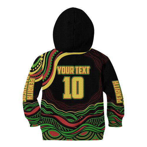 Personalized Penrith Panthers Rugby Mascot Kid Hoodie Aboriginal Dot Art - Dreamtime Rugby Mascot