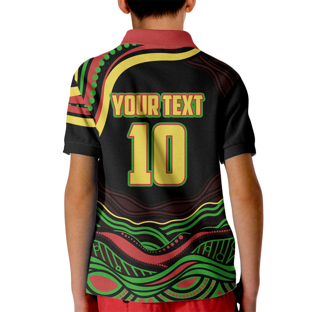 Personalized Penrith Panthers Rugby Mascot Kid Polo Shirt Aboriginal Dot Art - Dreamtime Rugby Mascot