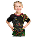Personalized Penrith Panthers Rugby Mascot Kid T Shirt Aboriginal Dot Art - Dreamtime Rugby Mascot