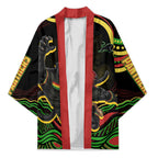 Personalized Penrith Panthers Rugby Mascot Kimono Aboriginal Dot Art - Dreamtime Rugby Mascot