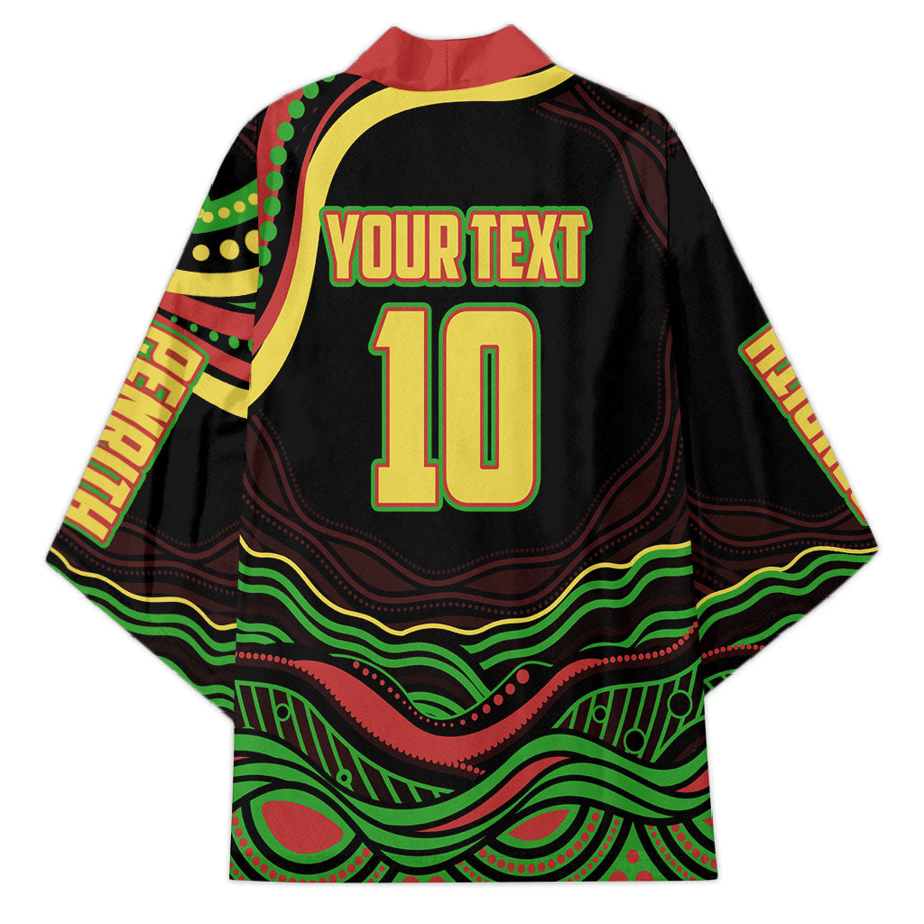 Personalized Penrith Panthers Rugby Mascot Kimono Aboriginal Dot Art - Dreamtime Rugby Mascot