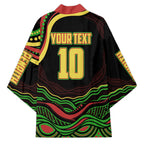 Personalized Penrith Panthers Rugby Mascot Kimono Aboriginal Dot Art - Dreamtime Rugby Mascot
