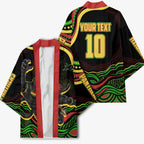 Personalized Penrith Panthers Rugby Mascot Kimono Aboriginal Dot Art - Dreamtime Rugby Mascot