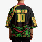 Personalized Penrith Panthers Rugby Mascot Kimono Aboriginal Dot Art - Dreamtime Rugby Mascot