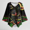 Personalized Penrith Panthers Rugby Mascot Kimono Sleeve Blouse Aboriginal Dot Art - Dreamtime Rugby Mascot