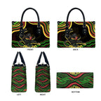 Personalized Penrith Panthers Rugby Mascot Leather Bag Aboriginal Dot Art - Dreamtime Rugby Mascot