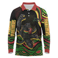 Personalized Penrith Panthers Rugby Mascot Long Sleeve Polo Shirt Aboriginal Dot Art - Dreamtime Rugby Mascot