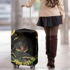 Personalized Penrith Panthers Rugby Mascot Luggage Cover Aboriginal Dot Art - Dreamtime Rugby Mascot