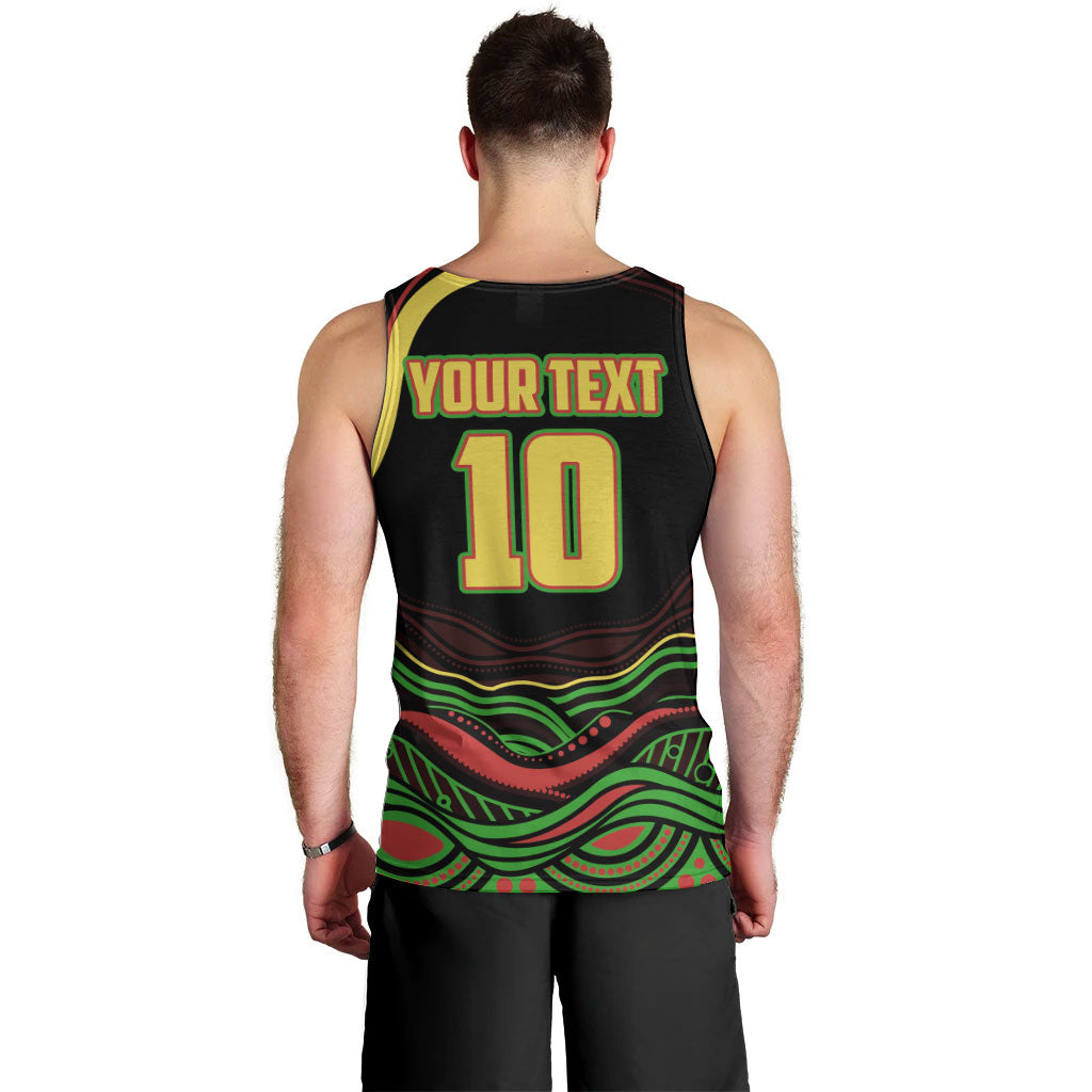 Personalized Penrith Panthers Rugby Mascot Men Tank Top Aboriginal Dot Art - Dreamtime Rugby Mascot