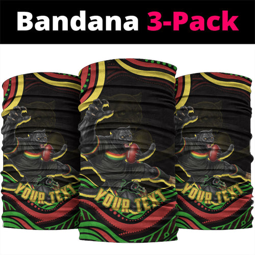Personalized Penrith Panthers Rugby Mascot Neck Gaiter Aboriginal Dot Art - Dreamtime Rugby Mascot