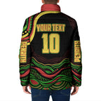 Personalized Penrith Panthers Rugby Mascot Padded Jacket Aboriginal Dot Art - Dreamtime Rugby Mascot