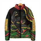 Personalized Penrith Panthers Rugby Mascot Padded Jacket Aboriginal Dot Art - Dreamtime Rugby Mascot