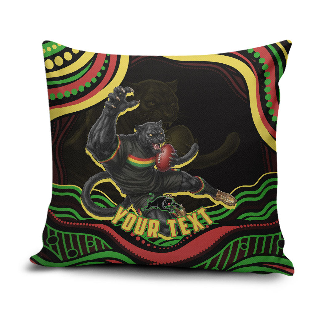 Personalized Penrith Panthers Rugby Mascot Pillow Cover Aboriginal Dot Art - Dreamtime Rugby Mascot