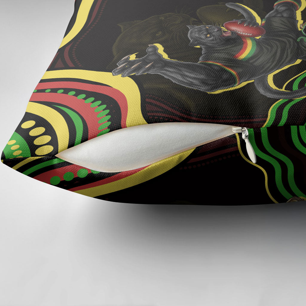 Personalized Penrith Panthers Rugby Mascot Pillow Cover Aboriginal Dot Art - Dreamtime Rugby Mascot