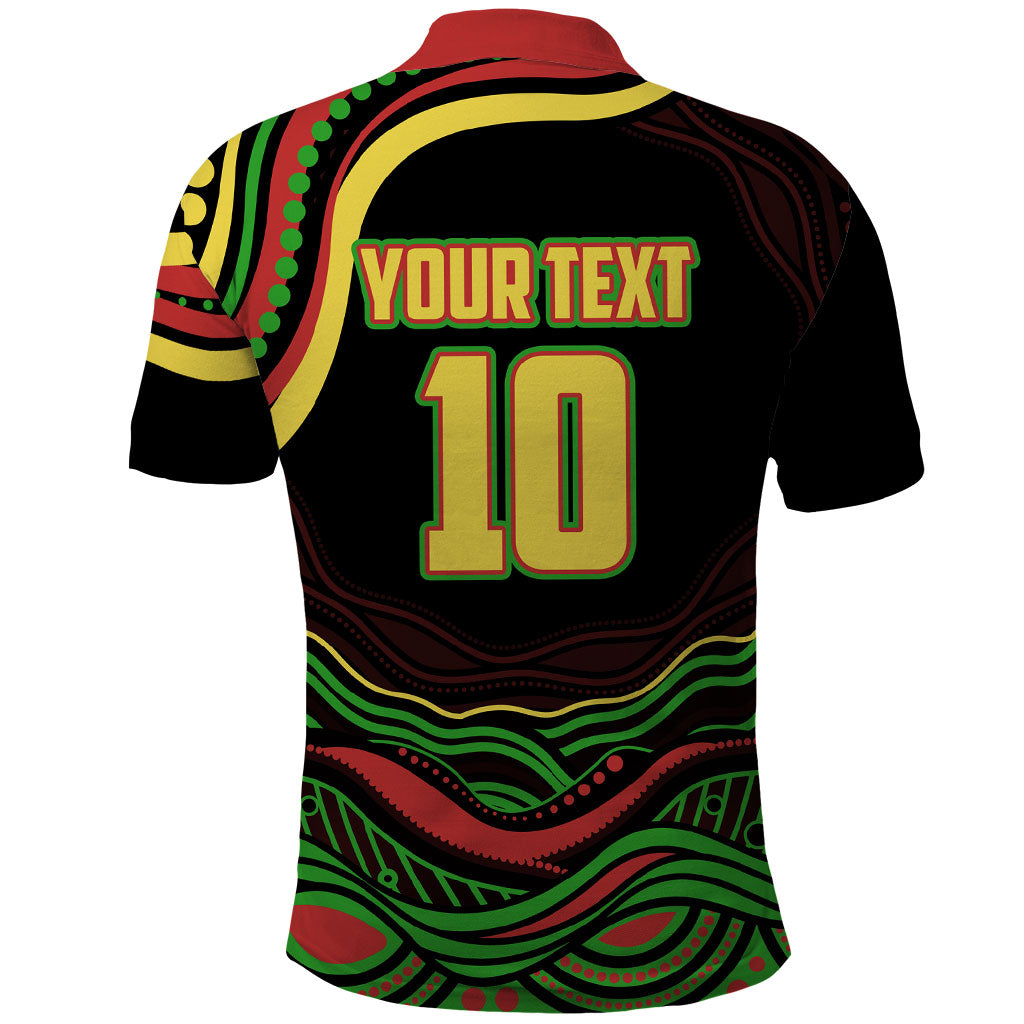 Personalized Penrith Panthers Rugby Mascot Polo Shirt Aboriginal Dot Art - Dreamtime Rugby Mascot